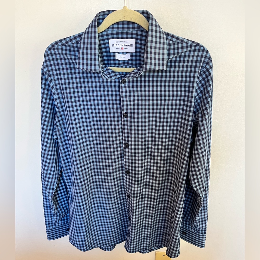 Mizzen + Main Men’s Leeward Collection Dress Shirt Trim Fit Large